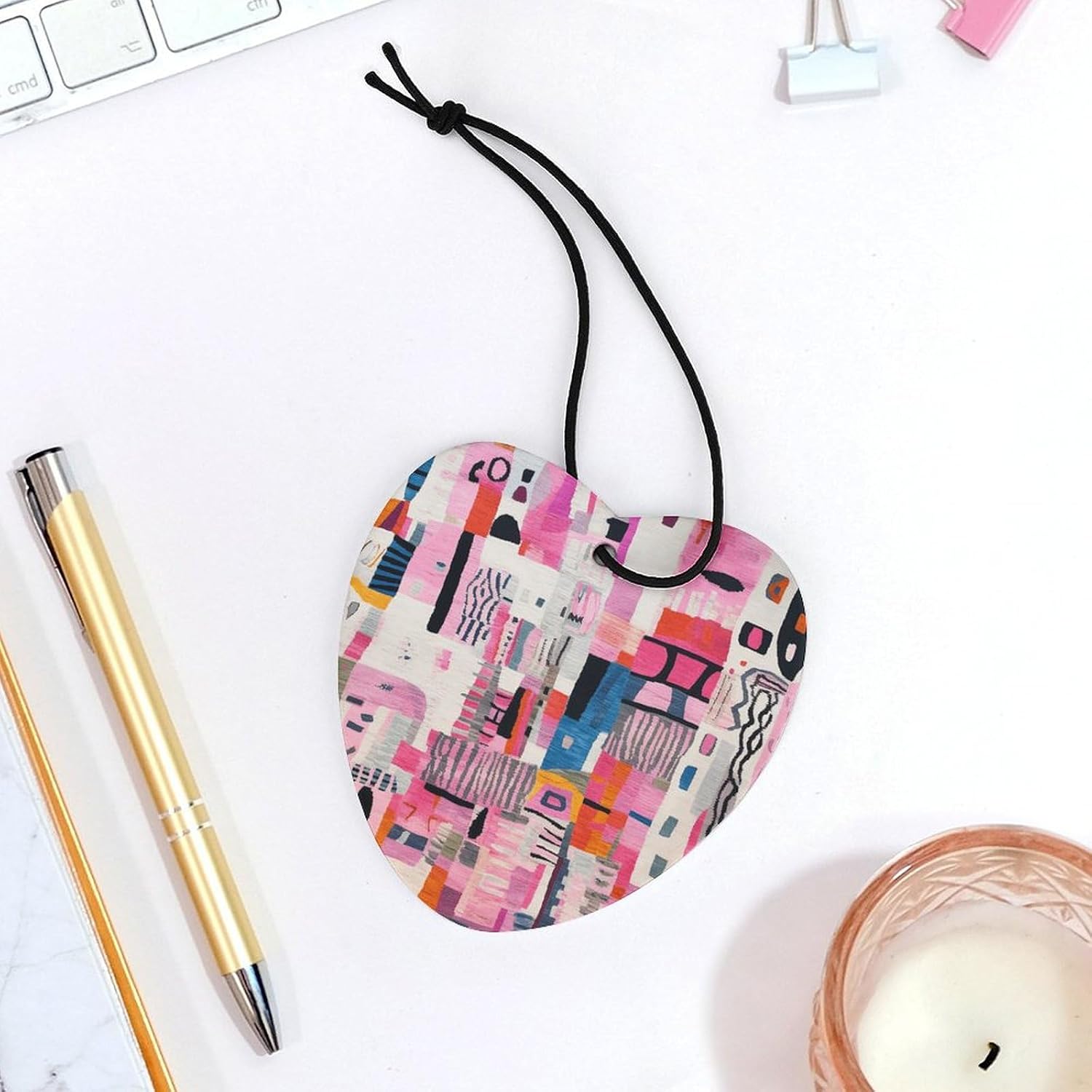 Car Air Fresheners 5 Pcs Hanging Air Freshener for Car Abstract Creative Style Hanging Scented Cards Air Freshener Aromatherapy Tablets Lavender Hanging Air Freshener for Car Rearview Mirror