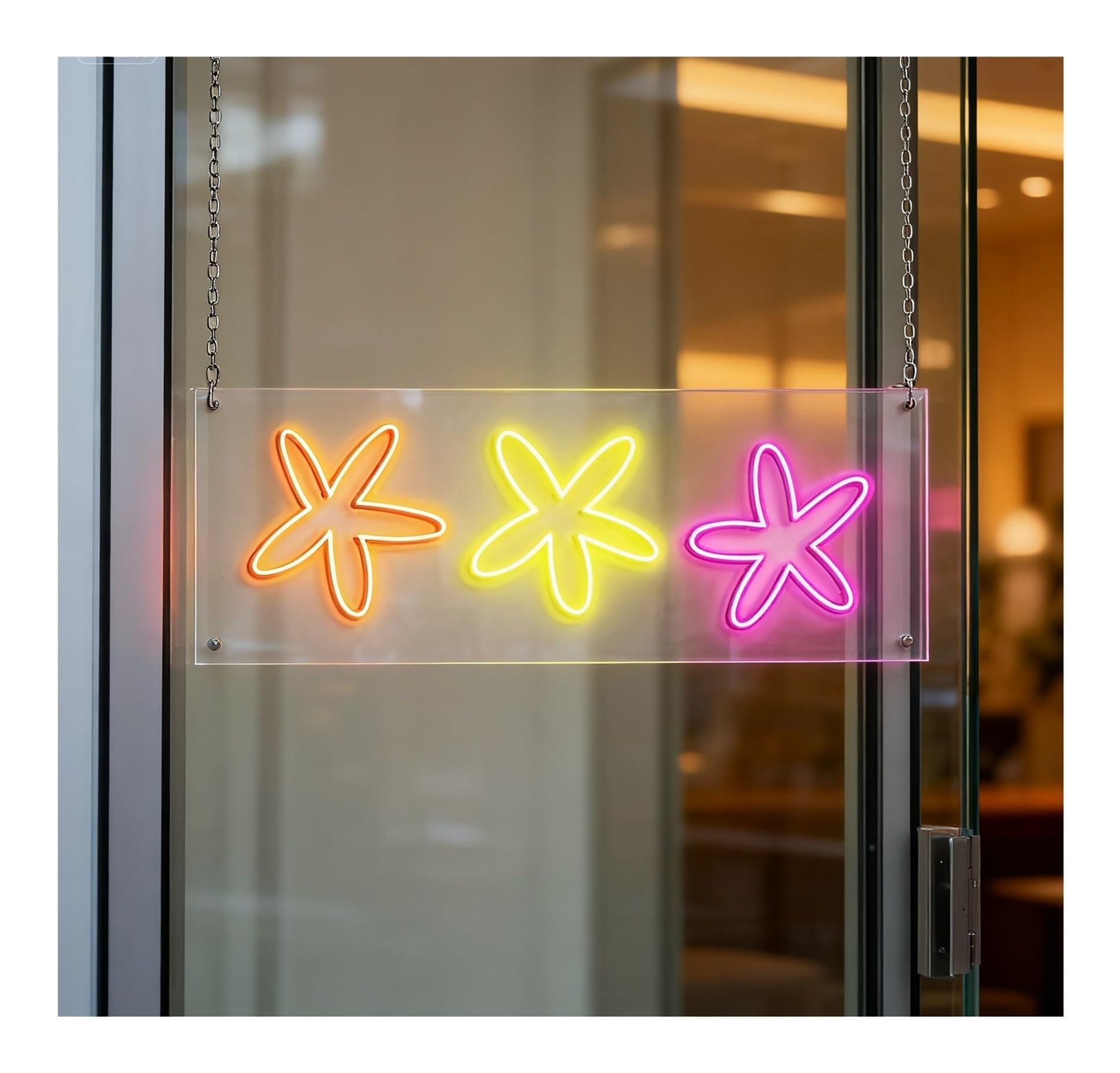 RONGCH Hanging Art Neon Signs Starfish Neon Sign Dimmable for Ocean Themed Room Wall Decor, Shop Business Backdrop Window Display 45cm(B)