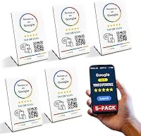 Vista 12 de Soporte de Reseñas de Google (Paquete de 3) - Toca para Reseñas Instantáneas - Toque Inteligente Reutilizable NFC y QR - Compatible con Todos