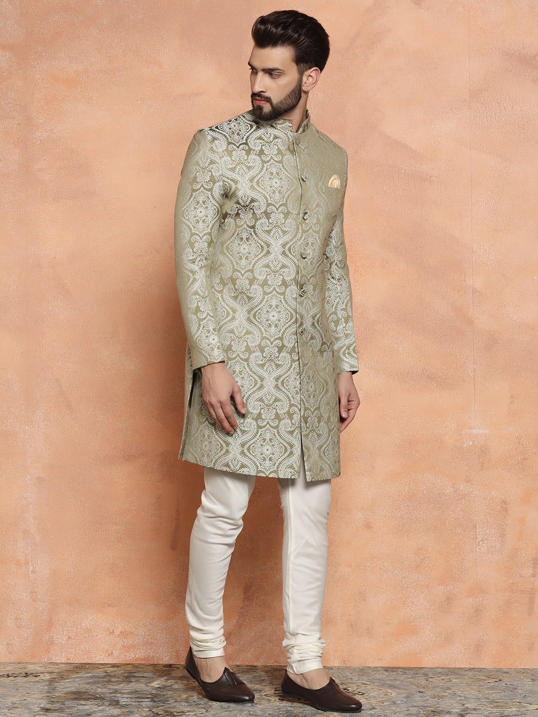 KISAH Men's Kurta Sherwani Set - Traditional Indian Ethnic Wear for Men - Ideal for Weddings, Festivals & Celebrations - Image 2