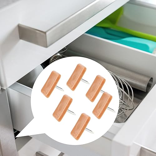 Miniatura 5 de Luter 30 guías deslizantes de cajones con clavo, cajones de plástico con tachuelas deslizantes de muebles para cajones que se sacan fácil y