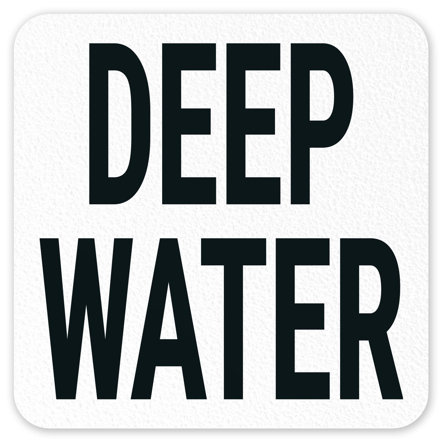 Deep Water Vinyl Adhesive Pool Depth Marker, 6x6 inches, Pool Marker Anti Slip, Made in USA