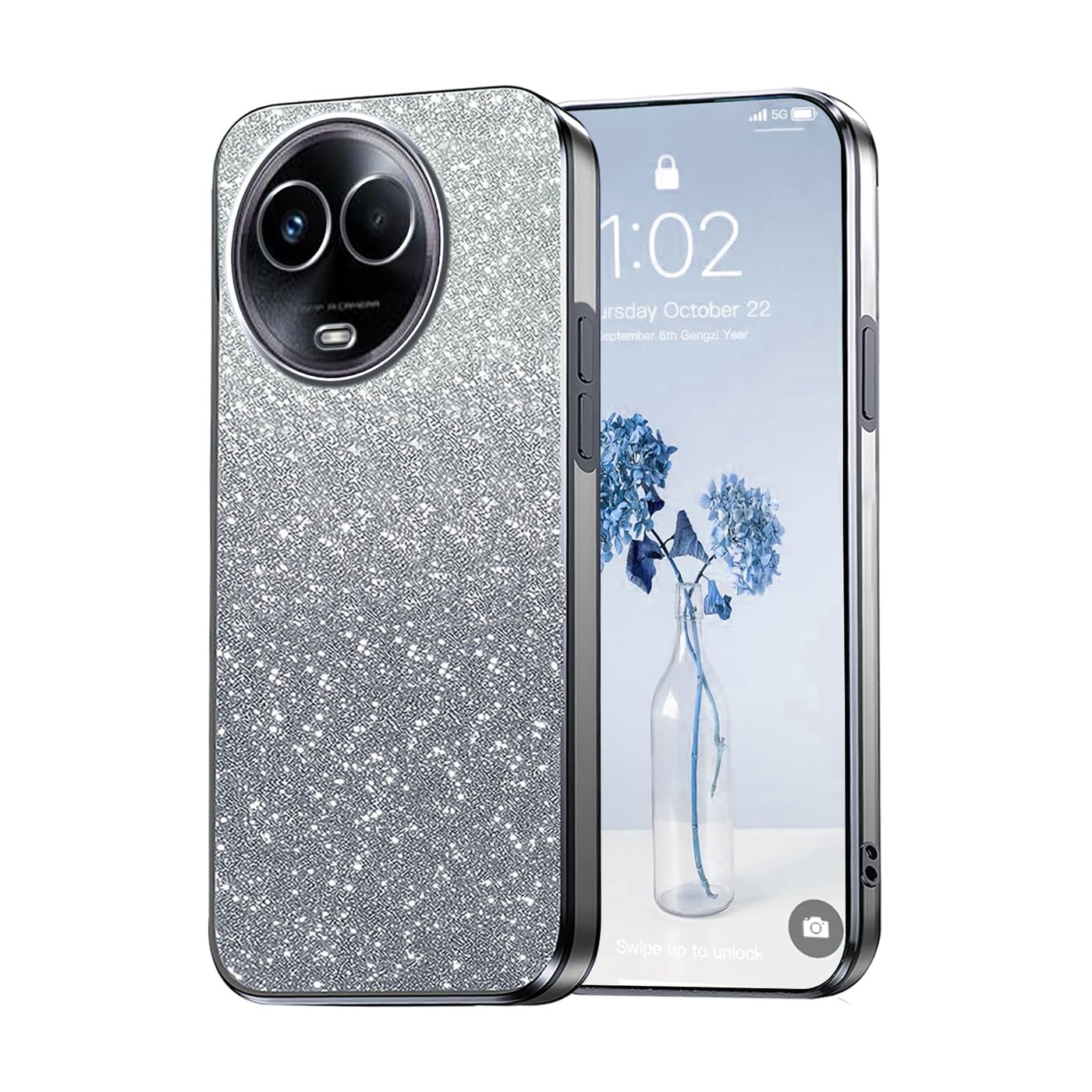 YUXING Cover per Realme 12 Pro Plus/Pro+ 5G / Realme 12 Pro 5G Case Custodia Glitter Donne Ragazze Bling Brilla Brillante Trasparente TPU Antiurto Bumper Back Cover - (Purple