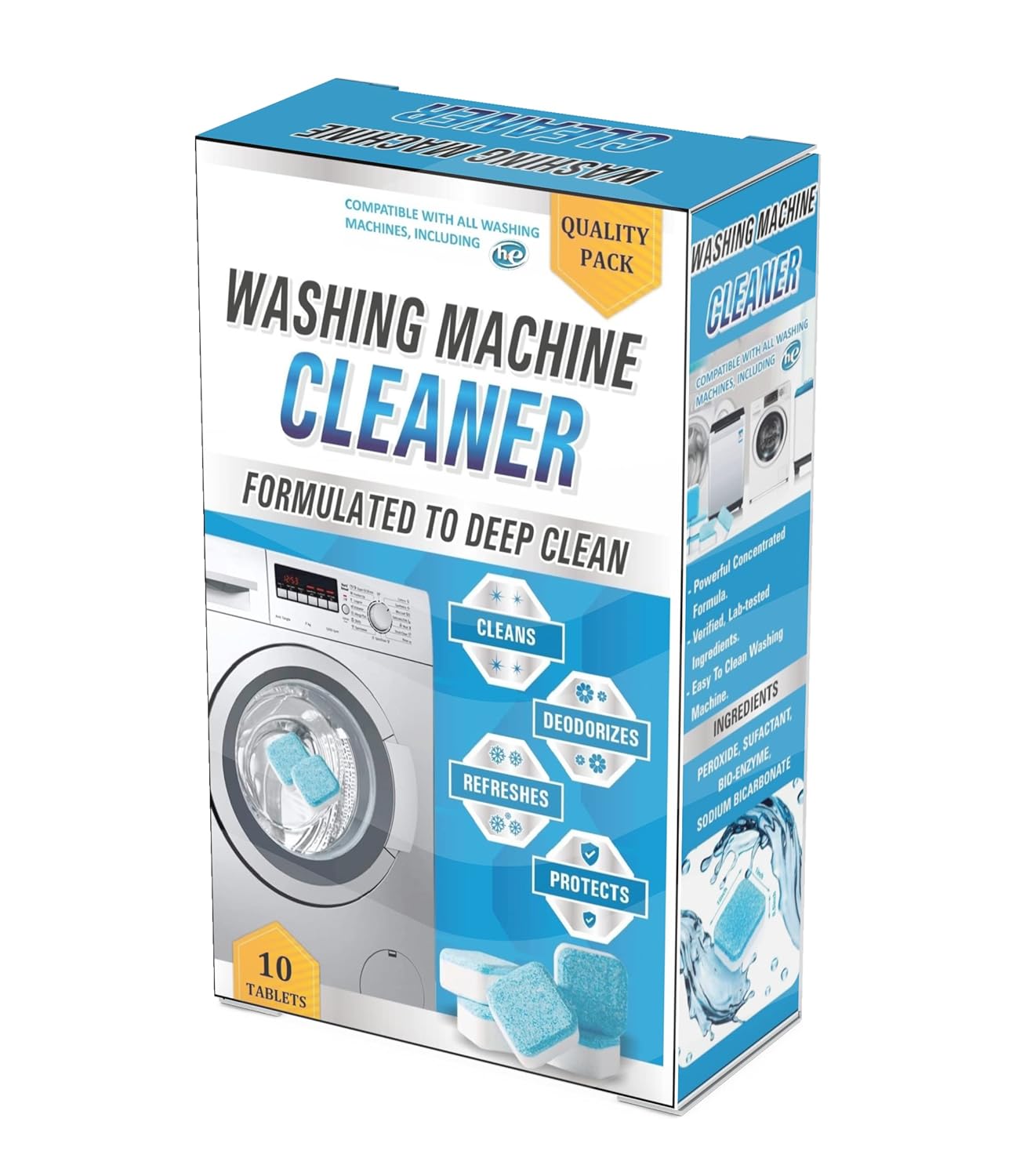 Washing Machine Deep Cleaner Effervescent Tablet 10 Pcs, for All