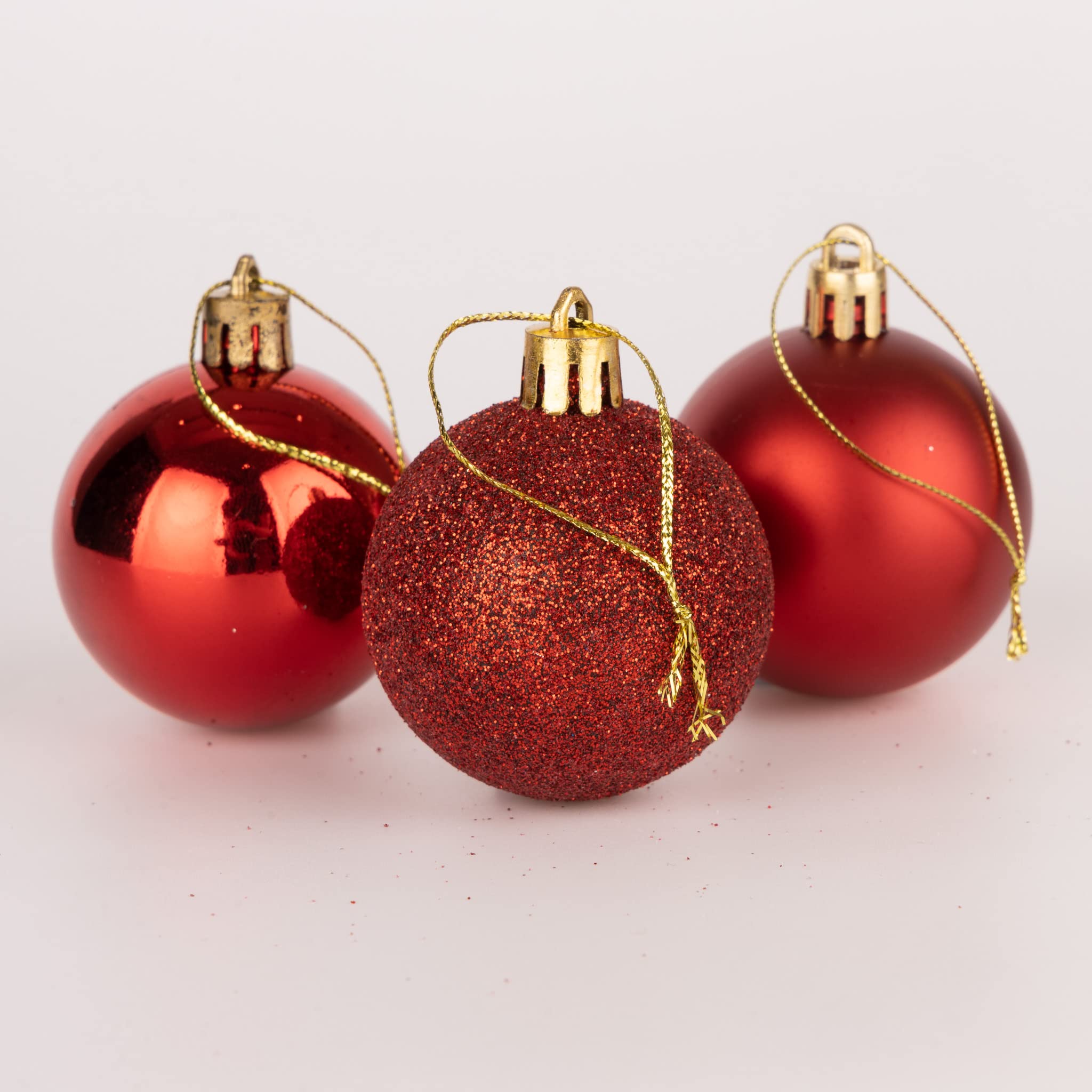 50mm/9Pcs Christmas Baubles Shatterproof Red, Christmas Tree Decorations Ball Ornaments Balls Xmas Hanging Decorations Holiday Decor - Shiny,Matte,Glitter