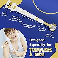Vista 4 de Cepillo de dientes de 3 caras para niños, diseño japonés, triple ángulo, diseño de oso de dibujos animados, cepillo de dientes sensorial para niños