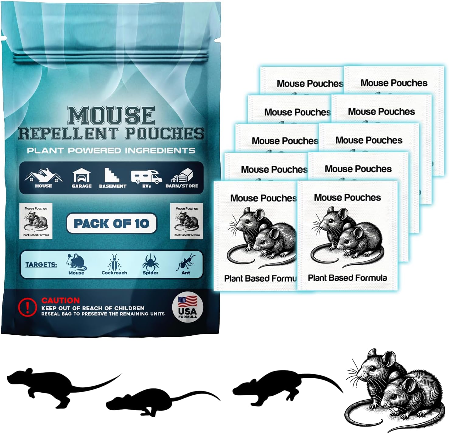 10Pack Natural Mouse Repellent Pouches Indoor Powered by Botanical Scent Mice Repellent Pouches Rodent Repellent Pouches vamoose Rodent-repelling Pouches for House Basement Attic Shed Barn Storage Rv
