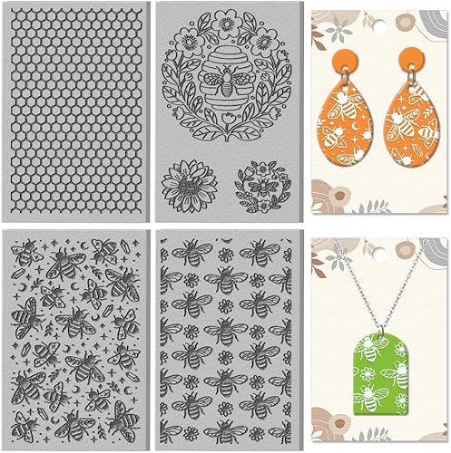 Miniatura 13 de CHGCRAFT 4 hojas de textura de arcilla de dinosaurios, patrón de volcanes, hojas de textura de arcilla polimérica, herramientas de bricolaje