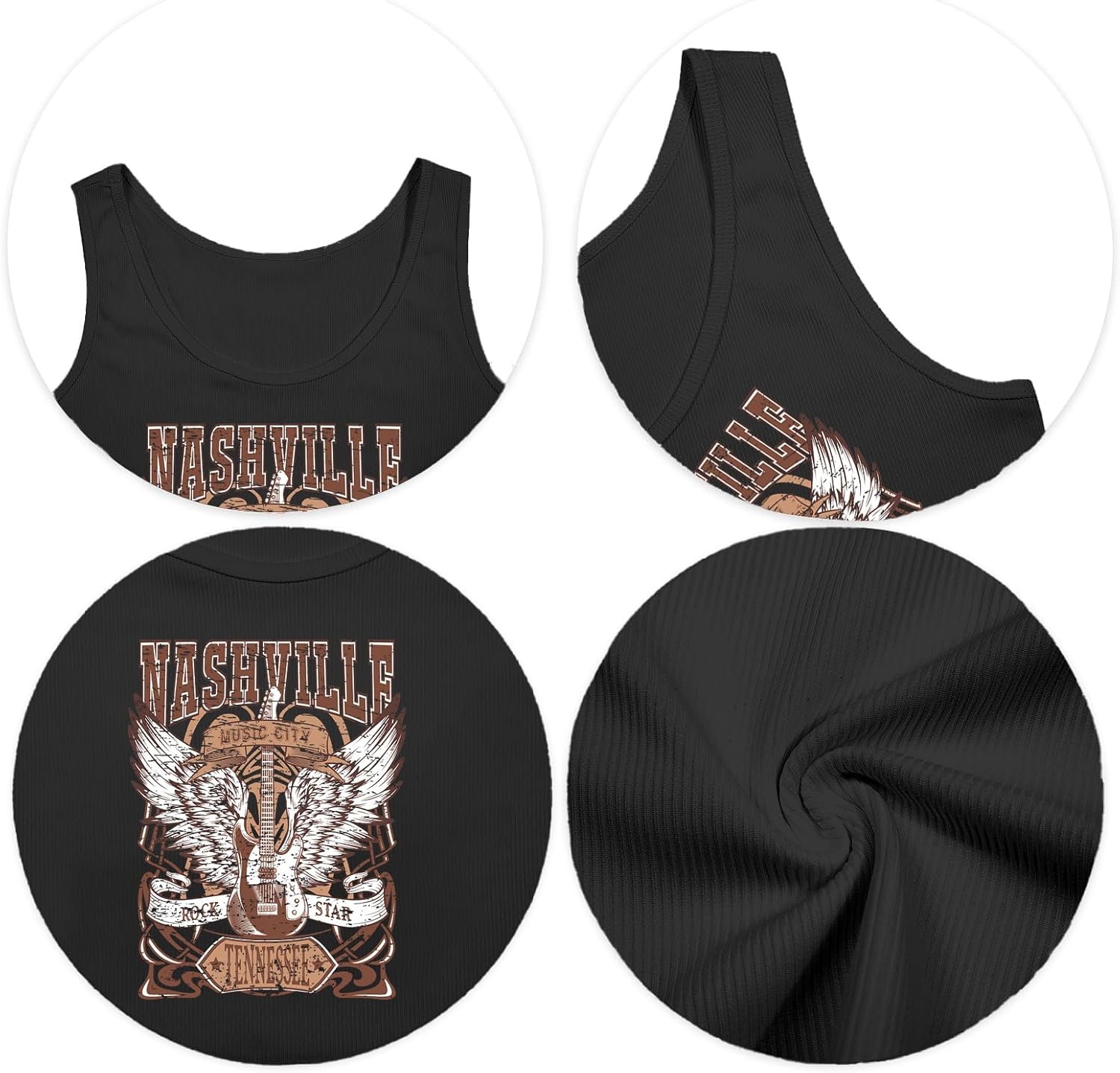 Cowgirl Cropped Tank Tops Summer Country Concert Outfits for Women Western Cowboy Vintage Graphic Crop Top - Image 5