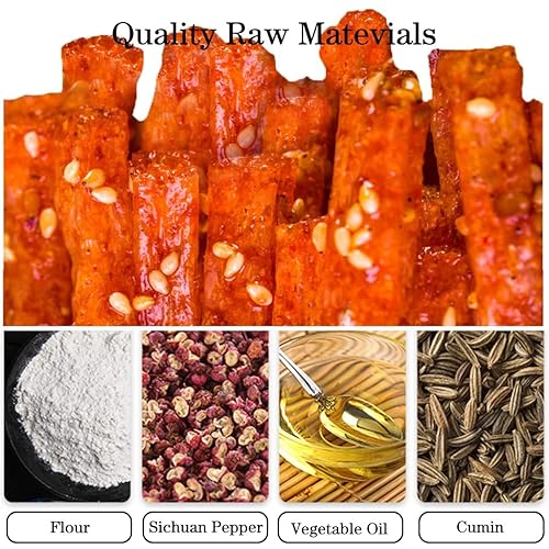 Miniatura 7 de Spicy Strip - Pequeño gluten de Latiao, nostalgia de Latiao, sabor picante dulce, vegano, instantáneo clásico picante sabor picante chino (tiras de