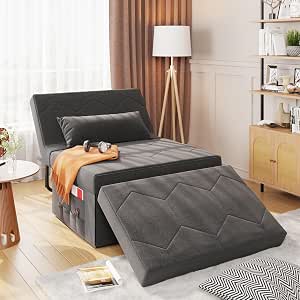 FiveWillowise 4-in-1 Multi-Function Fold Ottoman Couch Bed