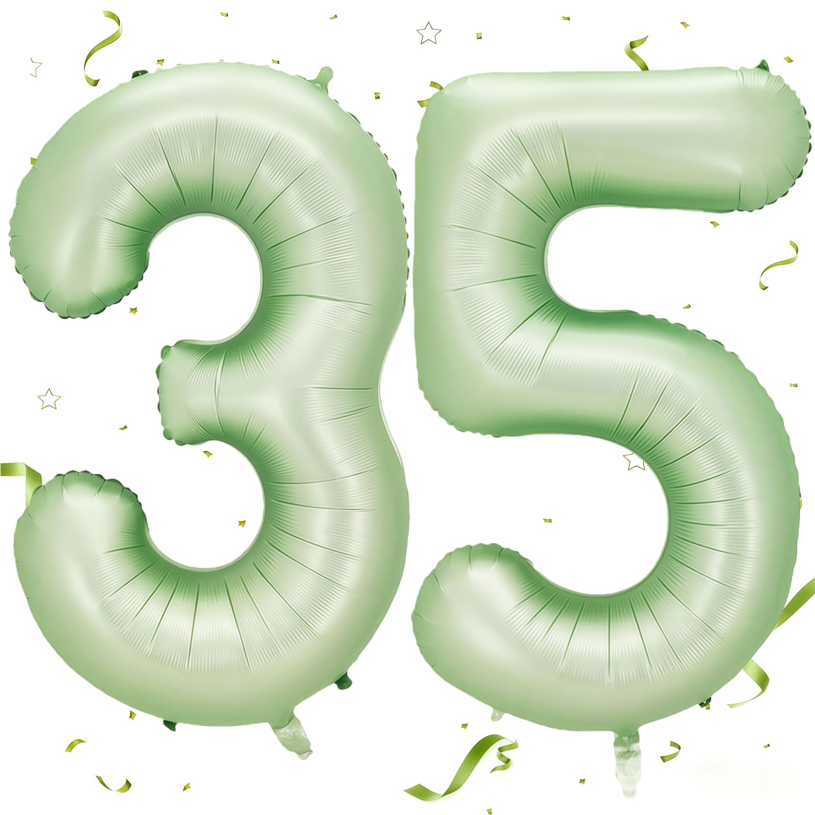 Luftballon Zahlen 35 Salbei Grün, 40 Zoll Avocadogrün Luftballon 35, Avocado Grün Zahlenballon 35 Helium Ballon Folienballon 35. Geburtstagsdeko for Männer Frauen 35.Geburtstagsparty Jubiläum