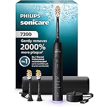 Philips Sonicare 7300 Series Electric Toothbrush - Next-Generation Sonicare Technology, Pressure Sensor, 12 Brushing Settings, SmarTimer, BrushPacer, 21-Day Runtime, Travel Case, Black, HX7421/07