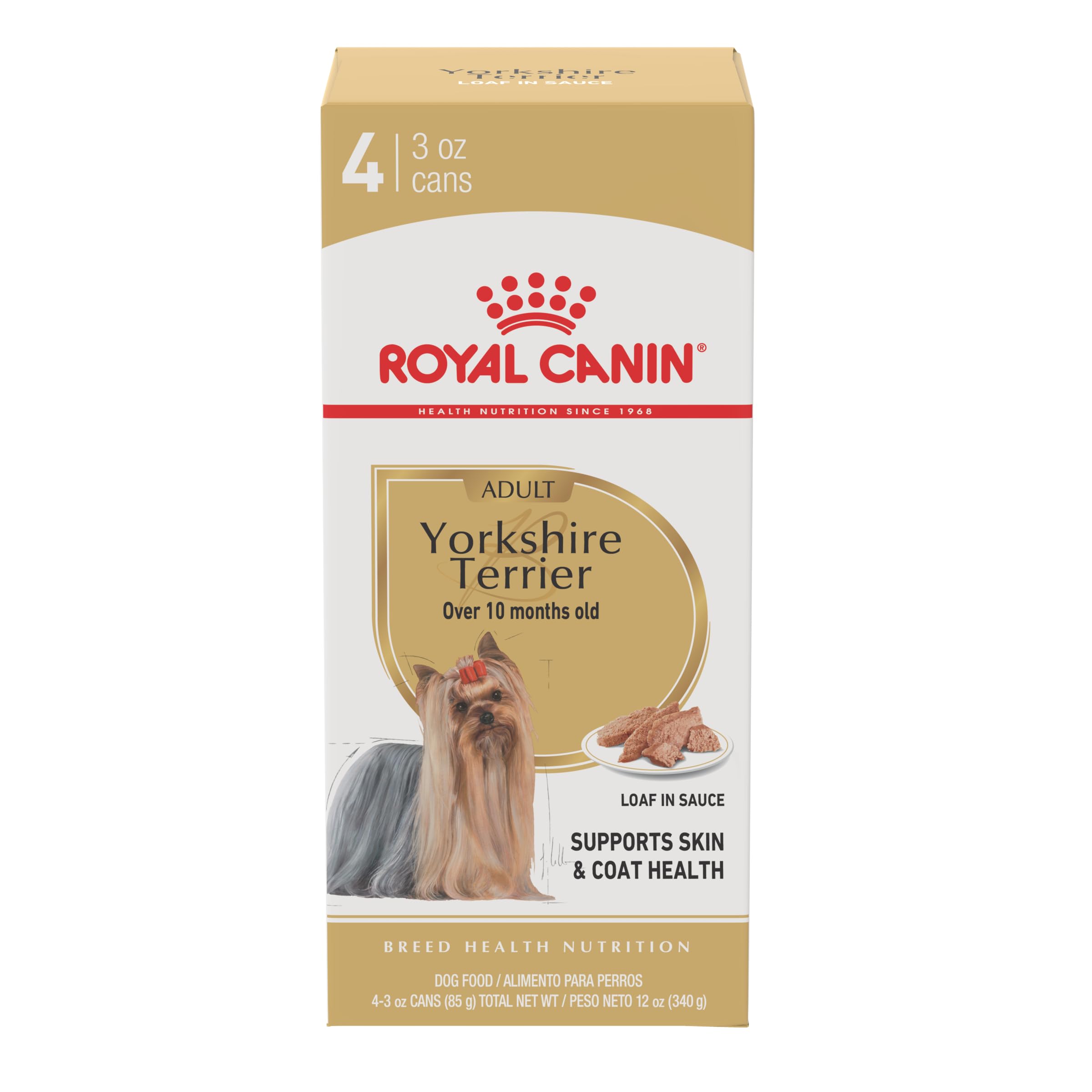 Royal Canin Yorkshire Terrier Adult Breed Specific Wet Dog Food, 3 oz can (4-pack)