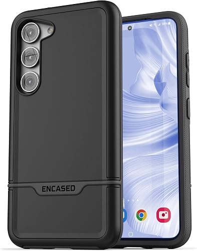 ENCASED Rebel Series - Designed for Samsung Galaxy S23 Case [Shockproof] Military Grade Protective Phone Case (Black) (S23)