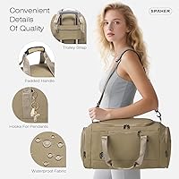 SPAHER Sporttas Reistas met Schoenenvak en Natvak Weekendertas Heren Dames met Geïsoleerde Zakken Travel Bag 32L Fitnesstas Handbagagetas Sporttassen Grote voor Reizen Training Outdoor, Khaki