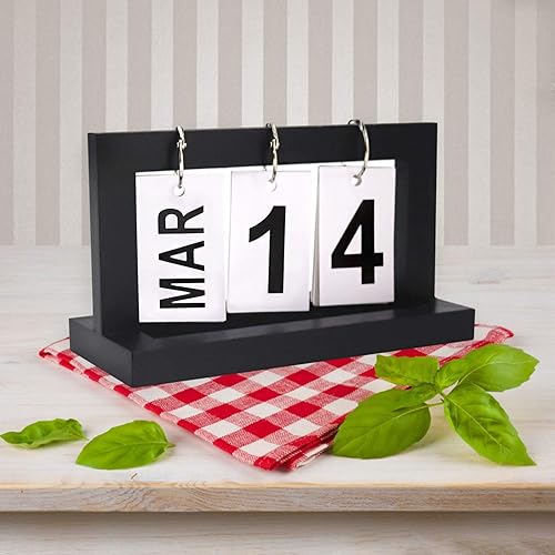 Miniatura 6 de Calendario de escritorio perpetuo de madera, calendario perpetuo de escritorio de madera, calendario de decoración de escritorio, calendario de