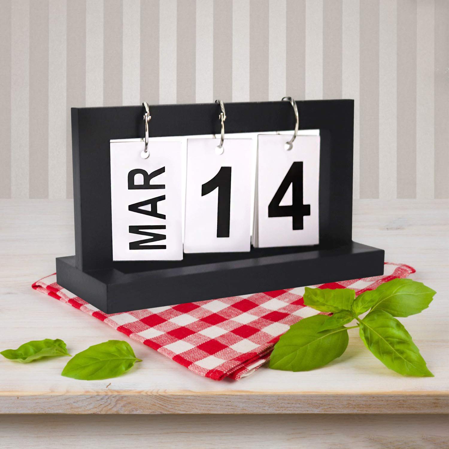 Amazon.com : Wooden Perpetual Desk Calendar, Wood Desktop