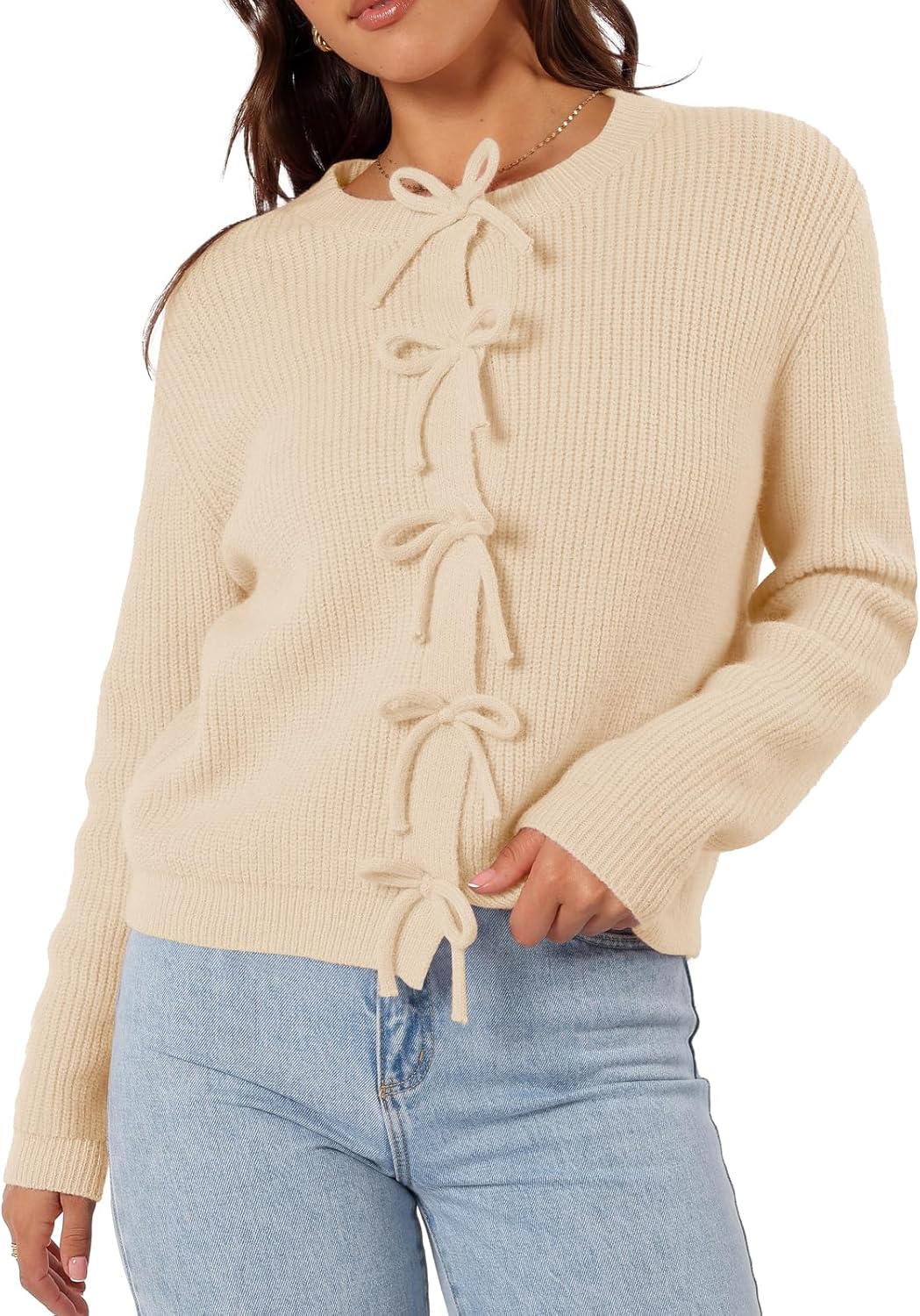 Women's Bow Button Down Cardigan