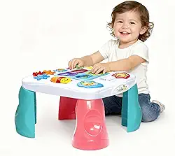 Mesa Didática Infantil Educativa com Sons, Atividades Sensoriais e Motoras, Colorida, Mesinha de Atividades Bebê, Mesa Criativa