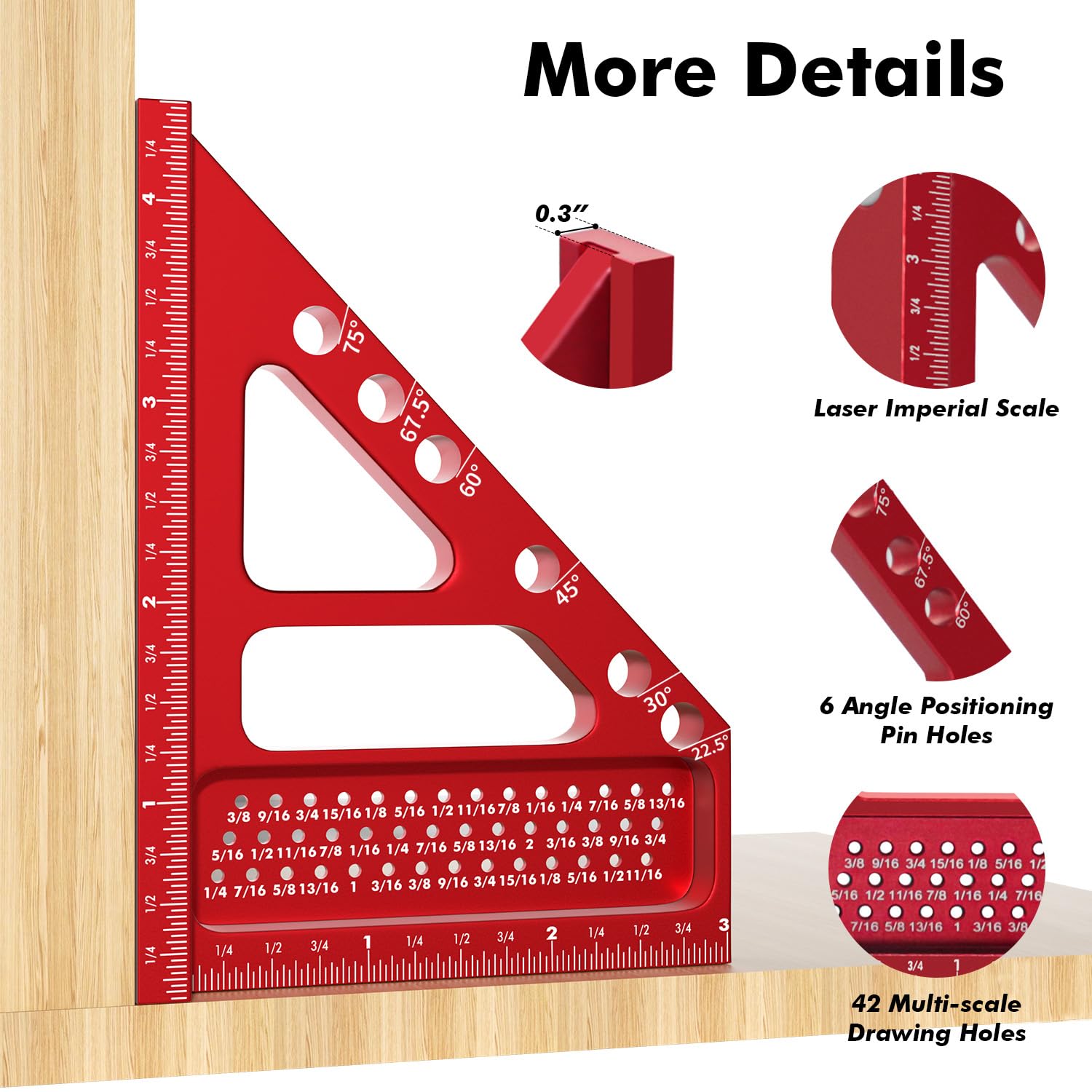 Square With Ruler Snapklik.com : 2 Pack Carpenter Square 3D Multi-Angle Measuring Ruler 3 ...