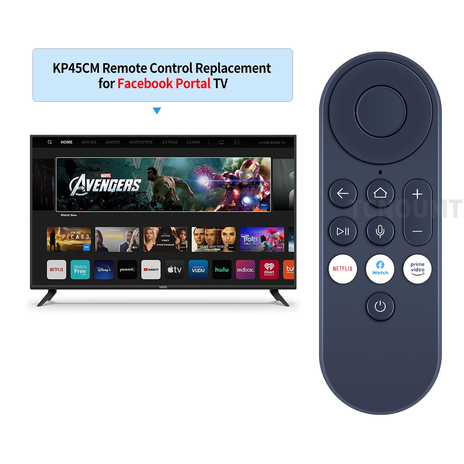 TCNOUMT New KP45CM Replacement Voice Remote Control Suitible for Facebook Portal TV TVKP45CM LW94NS, Blue - Image 2