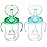 Amazon Brand - Mama Bear Silicone Weighted Straw Sippy Cup, 9 Ounces, Pack of 2, Blue/Green
