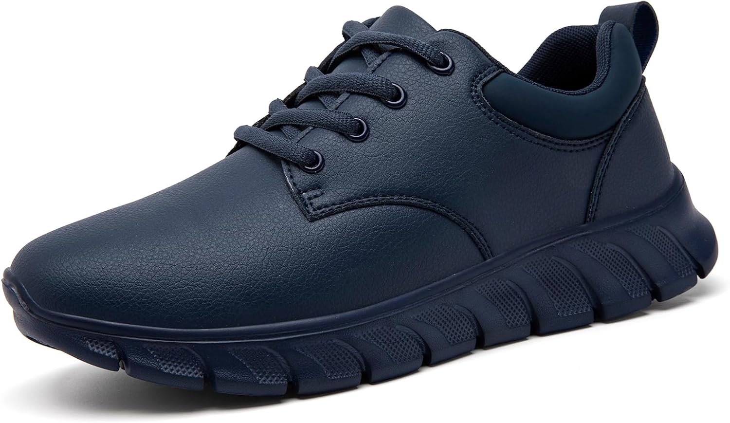 Work Shoes for Men Non Slip Waterproof Kitchen Chef Restaurant Food Service Leather Nursing Lightweight Walking Casual Men Shoes Blue Size 6.5