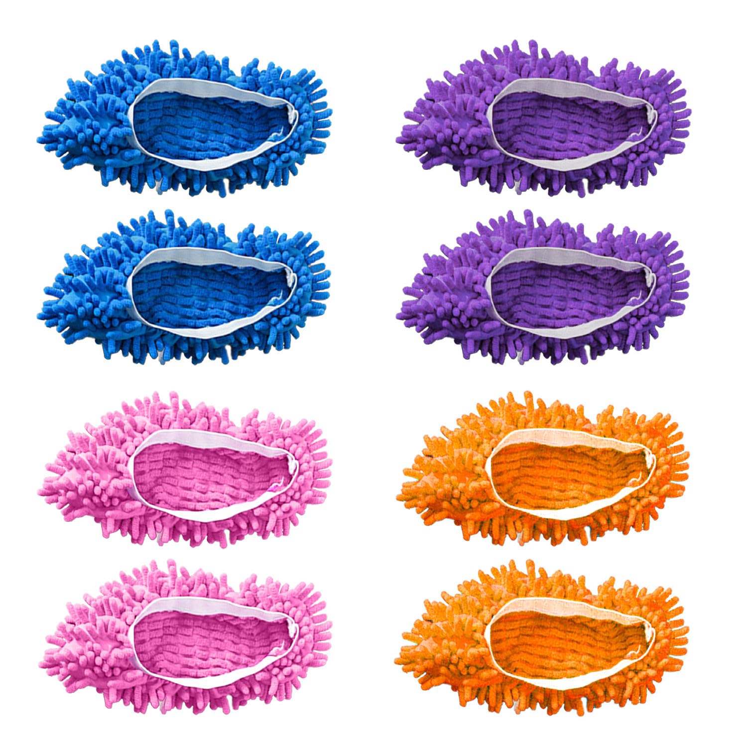 Chaussons Nettoyeurs Lavables TAFACE - Lot De 8 (4 Couleurs) - Absorption D'eau Et Antidérapants - 5