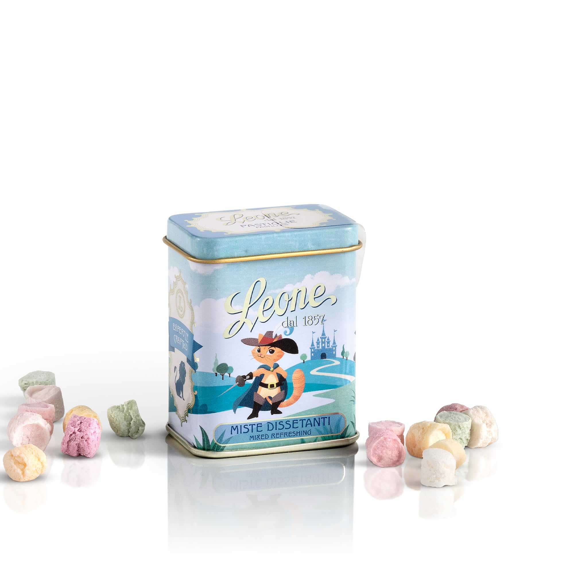 Leone dal 1857 - Lattine Pastiglie Leone Collezione C'era Una Volta - Caramelle Miste Dissetanti e Caramelle ai Frutti di Bosco - 6 Lattine da 30g (6 x 30g)