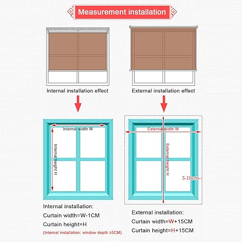 Miniatura 7 de Persianas enrollables de bambú para patio con elevador, ventana enrollable de bambú, para balcón, hotel, tetera, 21.7 x 51.2in