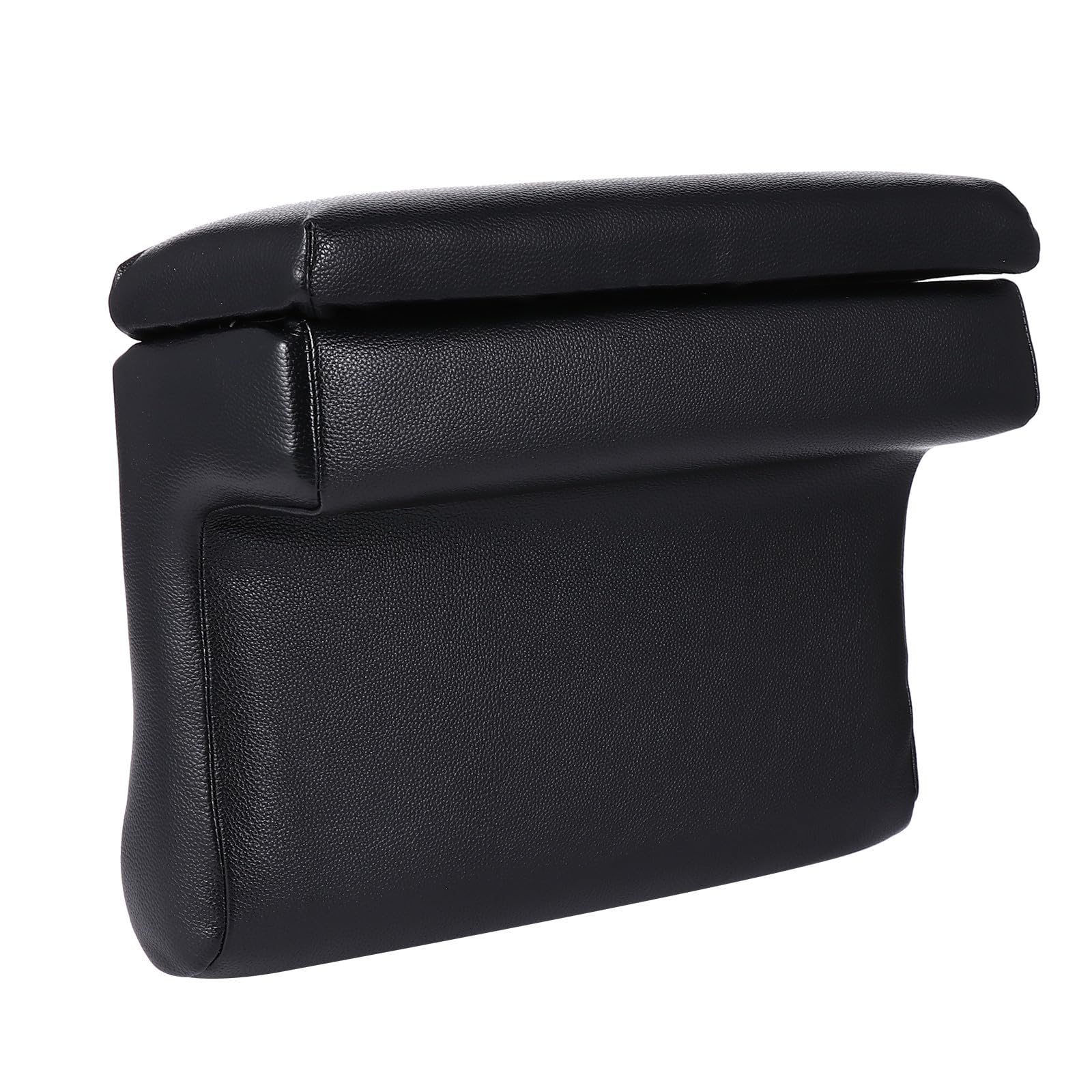 Cuscino Bracciolo Auto in Cuoio Nero, Supporto Gomito per Guida