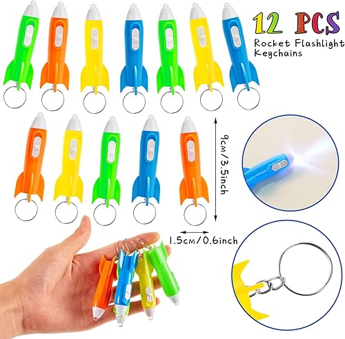 Miniatura 5 de Ctosree 192 bolsas no tejidas con temática espacial para fiestas, regalos espaciales, con asa, pulsera, vaso espacial, sellos espaciales, collar