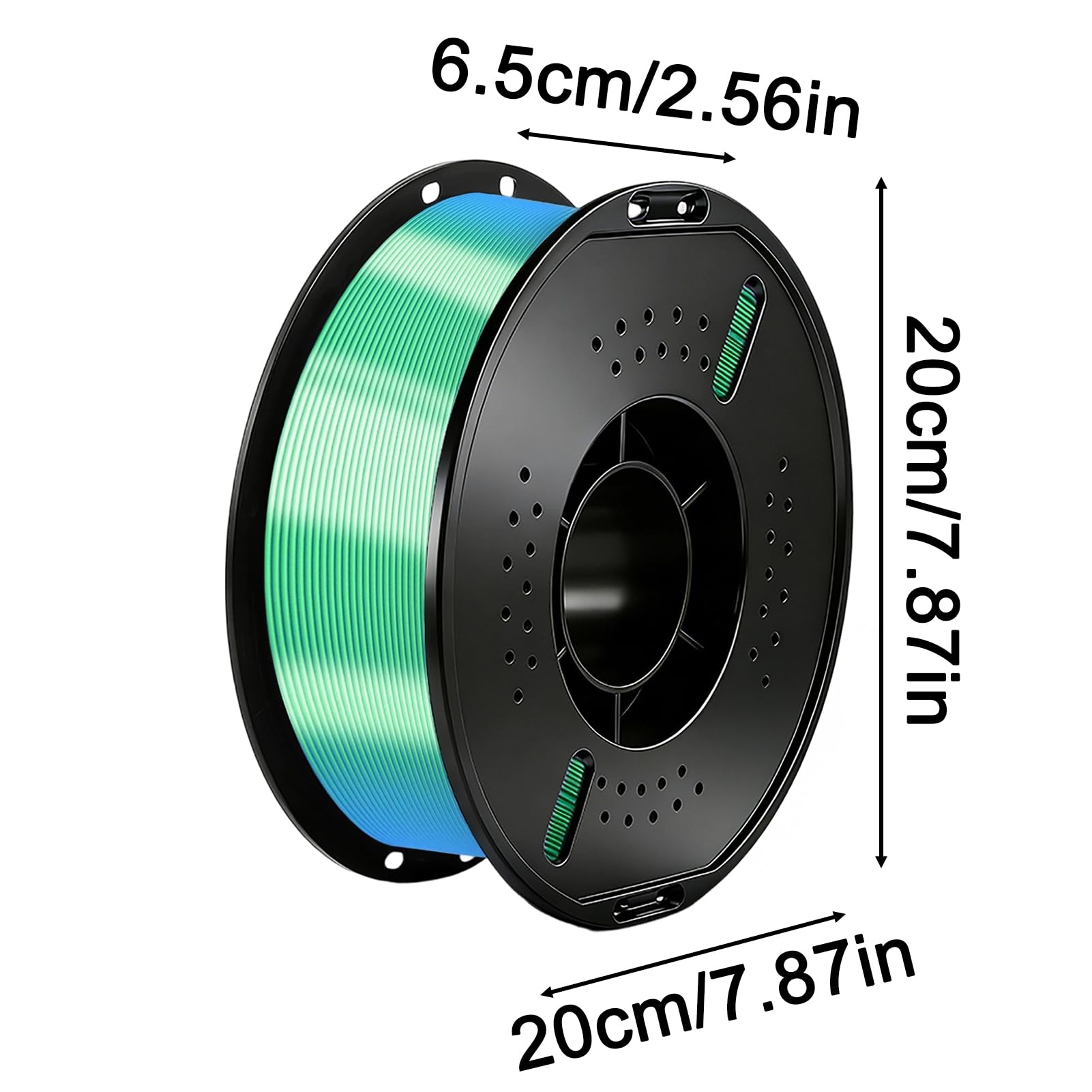Filamento de impresora 3D de seda de doble color, filamento de carrete de 1.75 mm de 1 kg para impresión de alta velocidad E