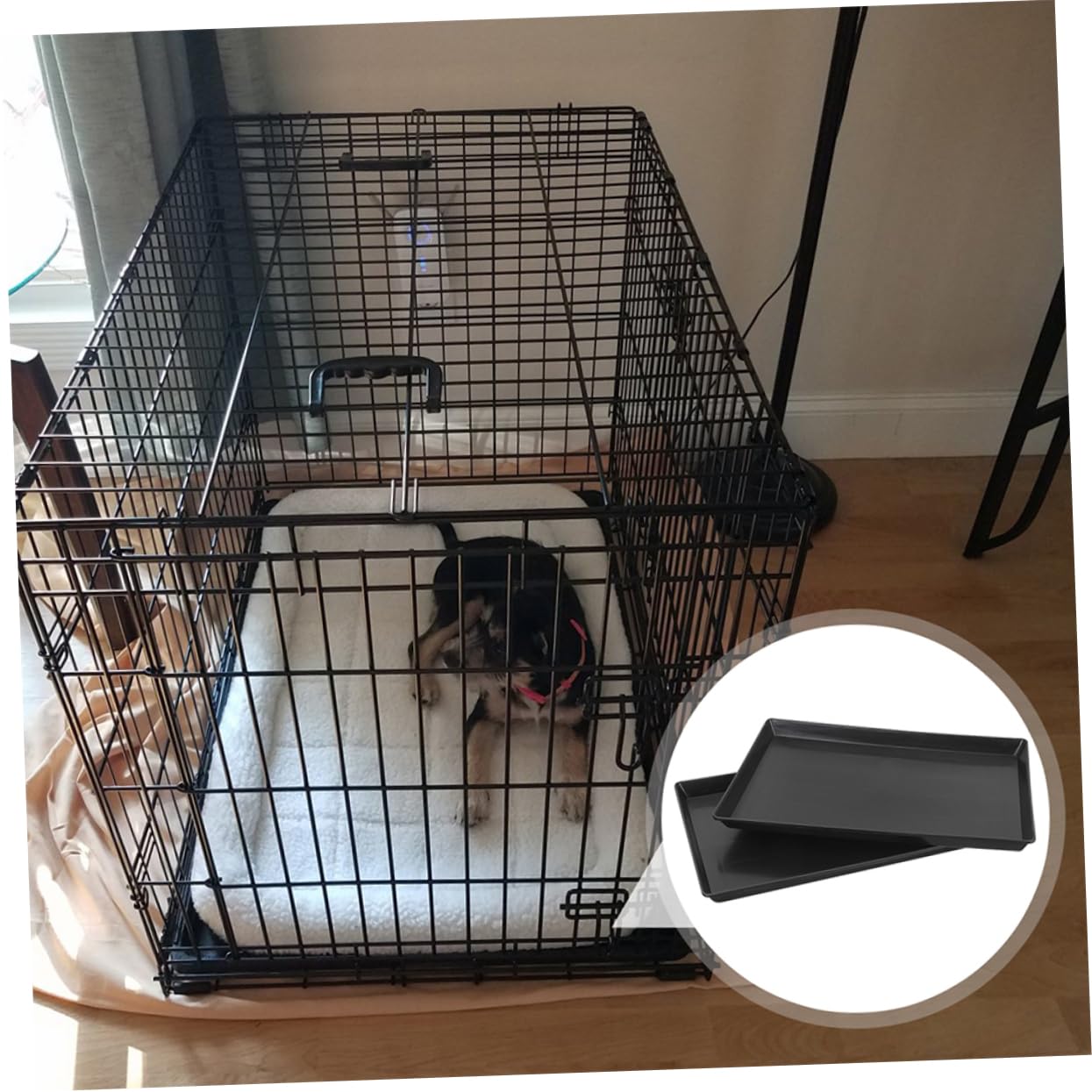 2 Piezas Bandejas para Jaula De PáJaros Y Perros PequeñOs Bandeja Inferior De PláStico Reutilizable Antifugas Y FáCil De Limpiar para Conejitos Y Aves