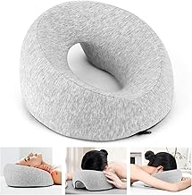 Mineup Massagekissen Kopf Loch, Massage-Gesichtswiegenkissen, Massage Kopfstütze Für Bett, U-förmiges Massage Gesichtskissen aus memorys-Schaum für Spa Salon Massagebett, Hellgrau
