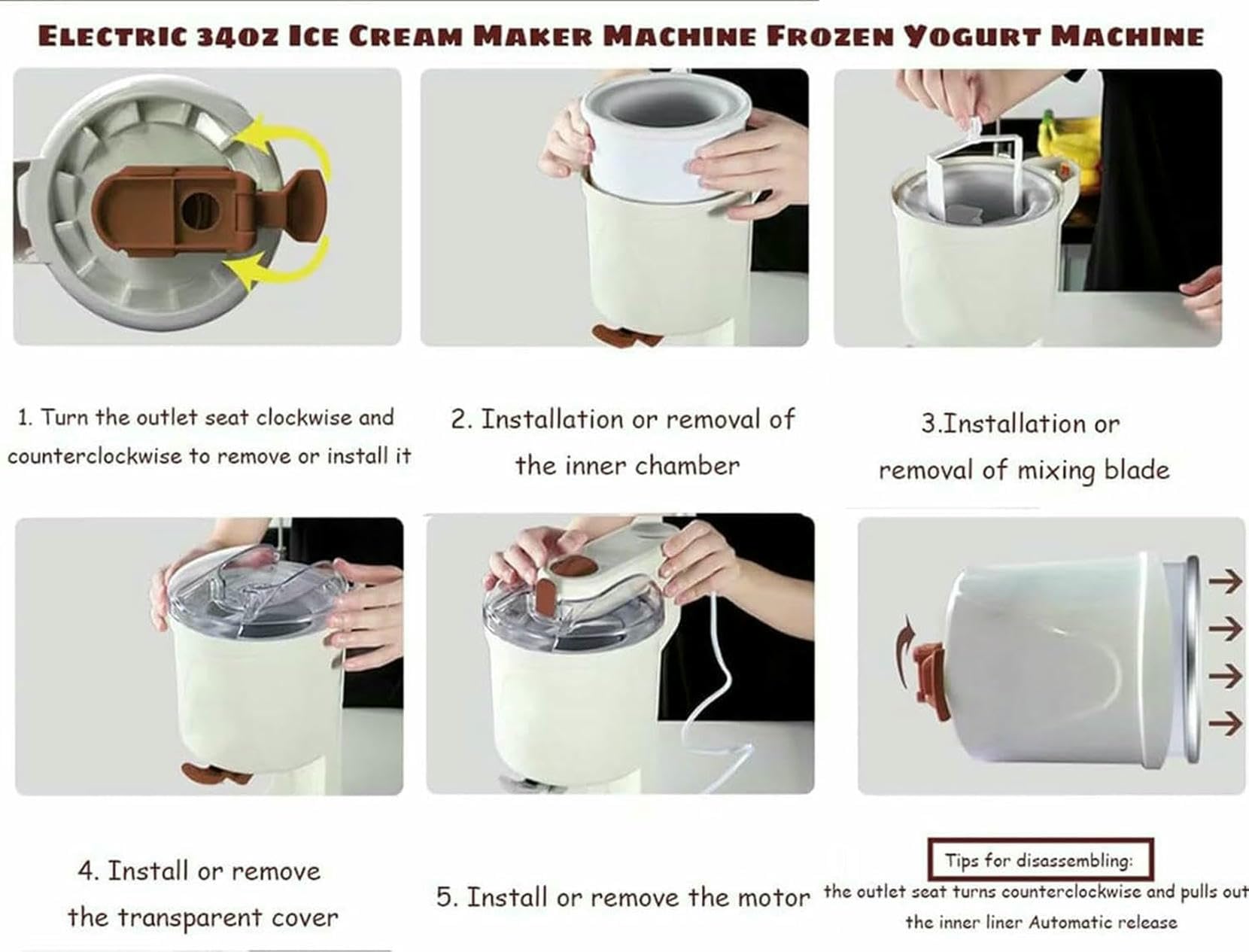 Gelatiera Autorefrigerante, Macchina per Gelato alla Frutta da Dessert, gelatiera Domestica per Gelato, Sorbetti, Yogurt, Frullati