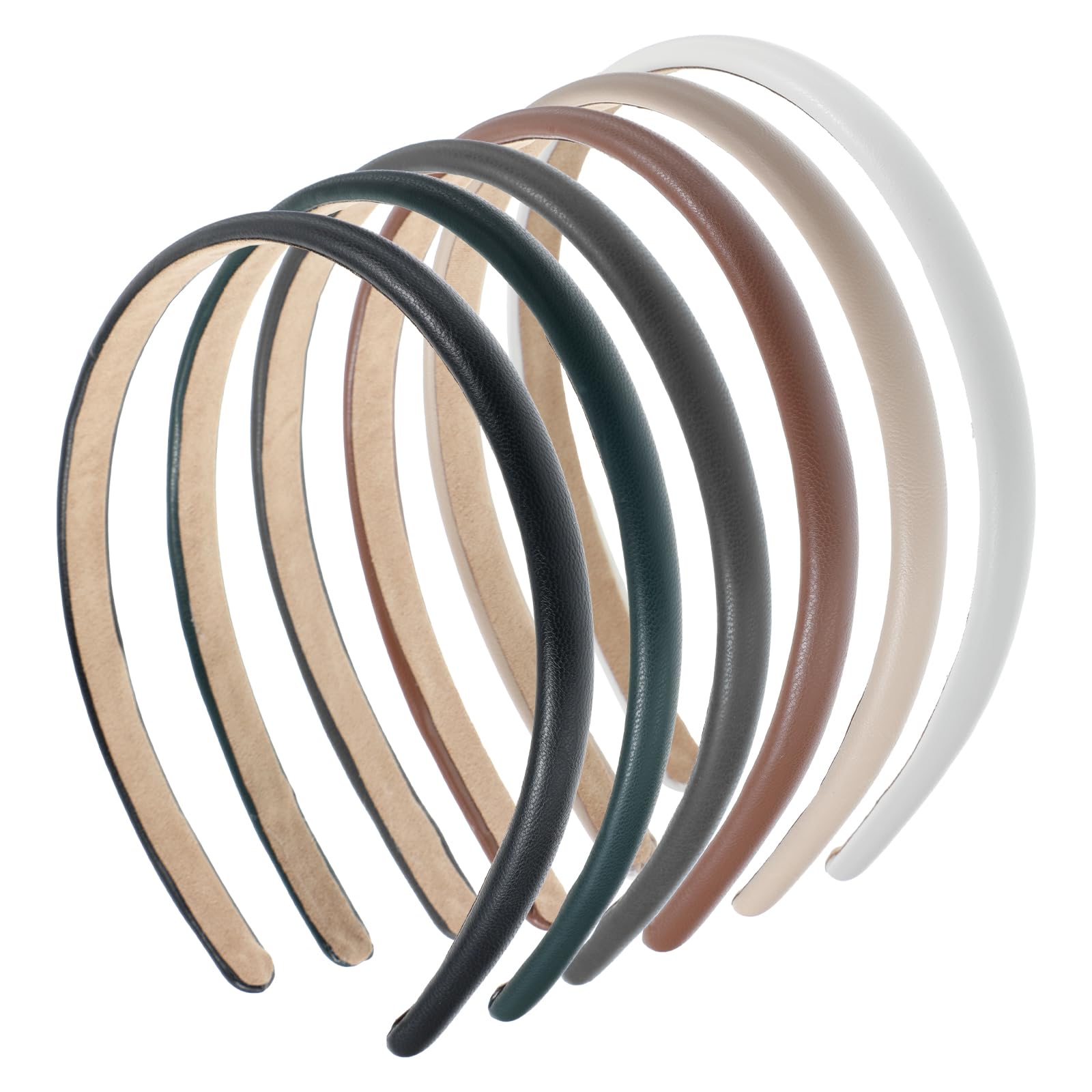 6 Pack Trendy Headbands for Women, Non-Slip Leather Headbands