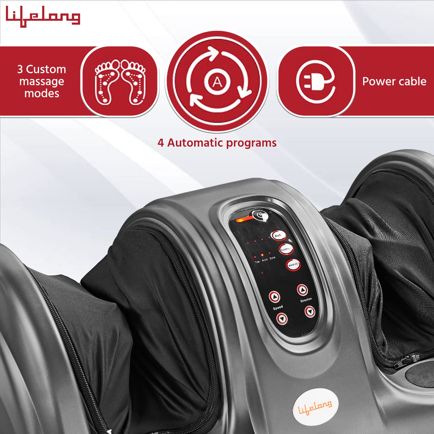 Lifelong LLM360 Foot Massager for Foot Pain (Matte Grey) & LLM270 Powerful Handheld Electric Manipol Massager| Massager for pain relief | Massage at home (Brown, 1 Year Warranty)