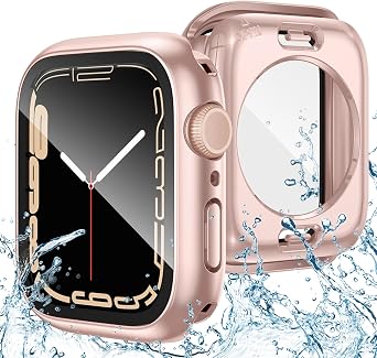 Goton 2 in 1 Waterproof Case for Apple Watch Screen Protector Series 6/5/4, SE 3/2/1 40mm, 360 Protective Glass Face Cover Hard Bumper + Back Frame for iWatch Accessories 40 mm