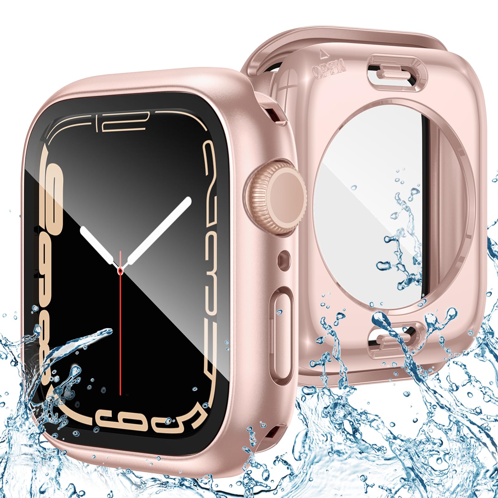 Goton Water-Resistant 44mm Case with Glass for Apple Watch SE Series 6/5/4