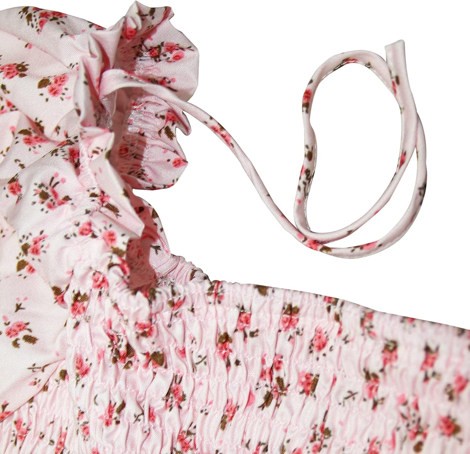 Sister Amy Women's Boho Floral Print Square Neck Beach Party Flowy Ruffle Midi Dress - Image 9