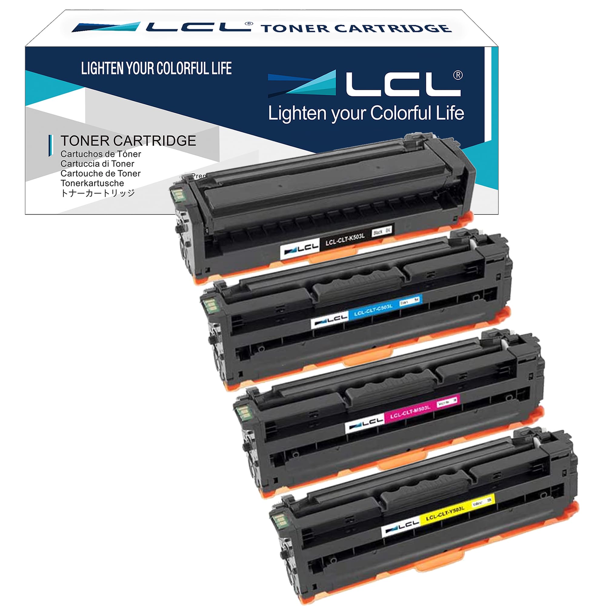 LCL Cartucce di Toner Compatibile CLT-503L CLT-K503L CLT-C503L CLT-M503L CLT-Y503L (1Nero 1Ciano 1Magenta 1Giallo) Sostituzione per Samsung SL-C3010ND/C3060FR SL-C3060ND