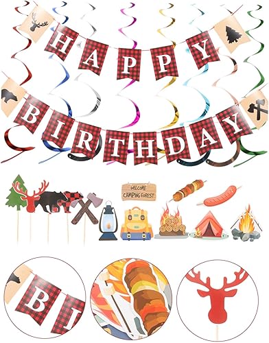 Miniatura 6 de 2 juegos de decoraciones de fiesta para barbacoa, decoración de cupcakes, pancartas de fiesta para barbacoa, decoración de tartas, guirnaldas de