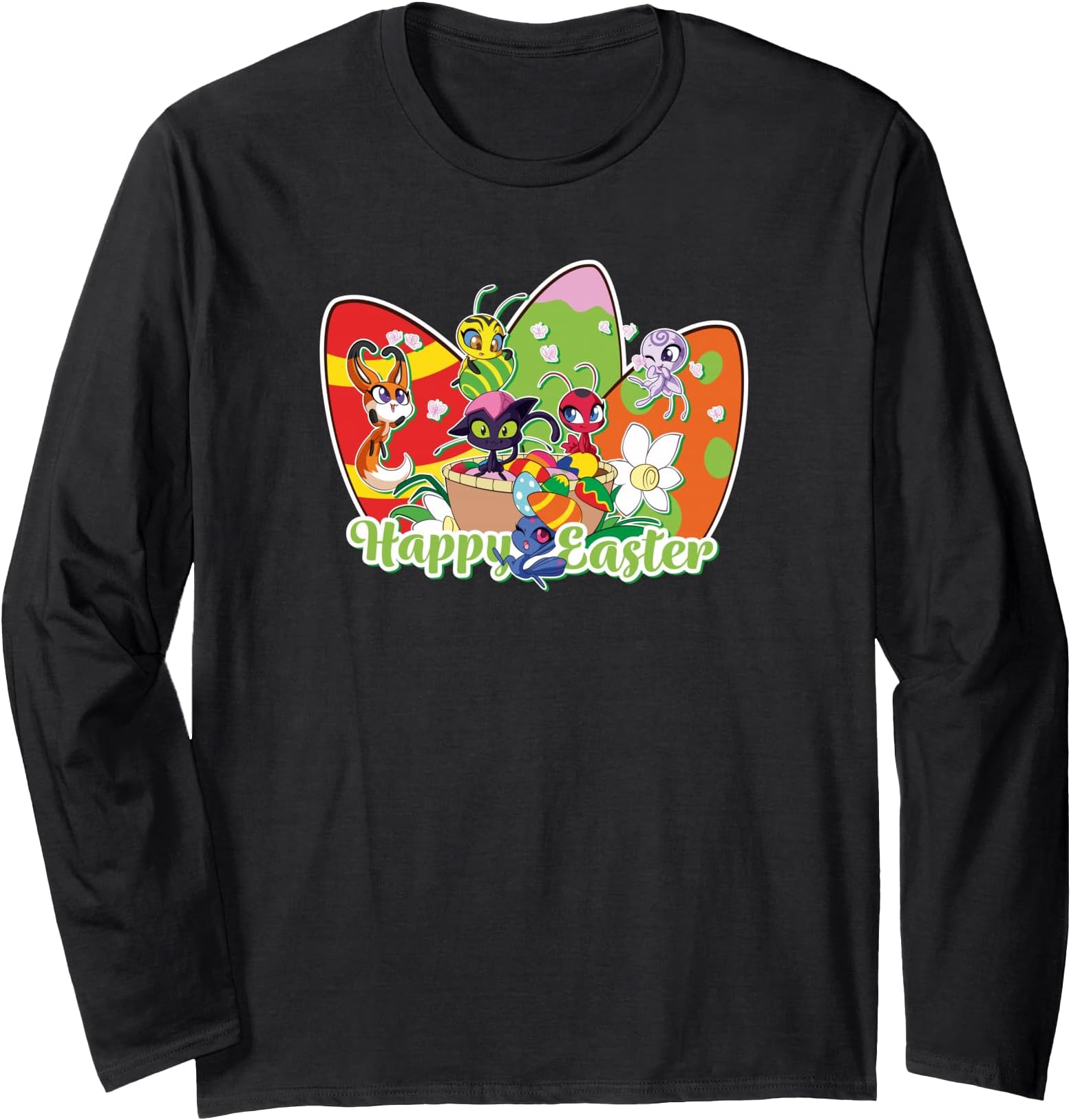 Miraculous Ladybug Spring Collection Happy Easter Kwamis Long Sleeve T-Shirt