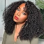 Ladoux HD 13x6 Kinky Curly Lace Front Wigs for Women 12A Brazilian Human Hair 180% Density Pre Plucked With Baby Hair Transparent Lace Frontal Wigs 18Inch Kinky Curly Wigs