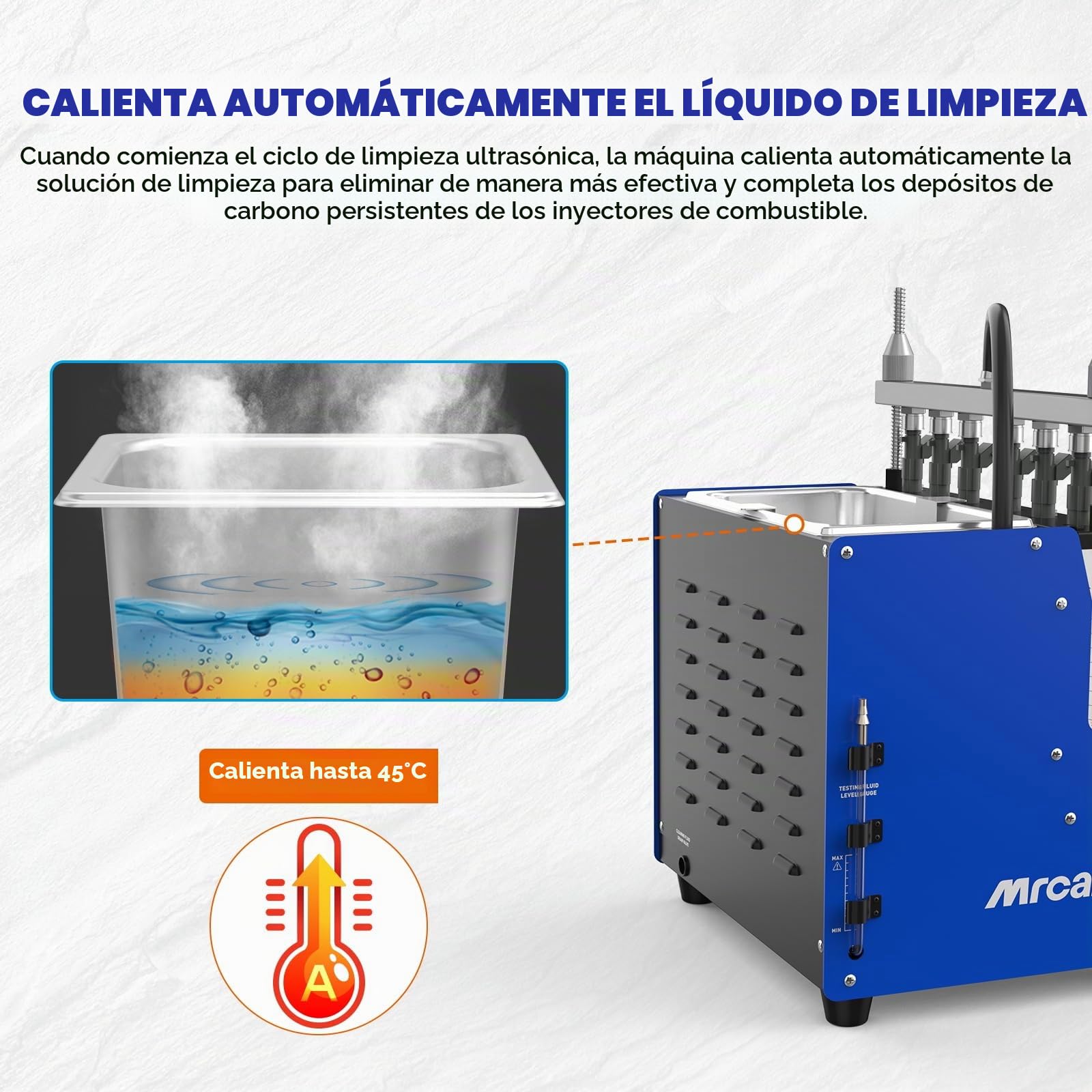MR CARTOOL V310 Equipo Limpiador y Probador de Inyectores de Combustible, Kit de Limpieza Ultrasónica 110V/220V con 6 Cilindros para Inyectores Estándar GDI/EFI/FSI de Diésel y Gasolina