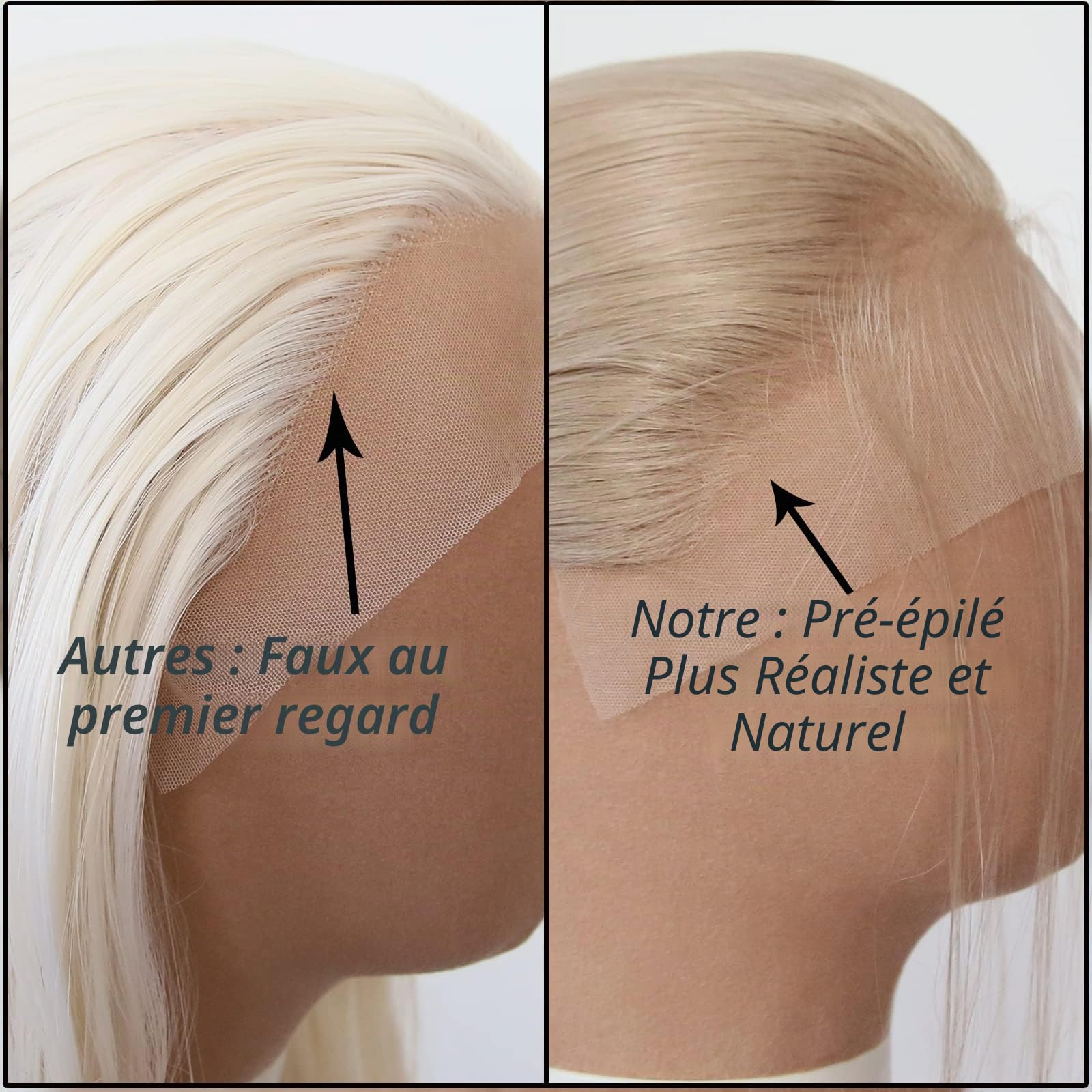 Perruque blonde miel marron clair longue et raide synthétique avec dentelle frontale pour femme noire, raie au milieu naturelle, 33 x 7.6 cm, usage quotidien (blond miel, droit)