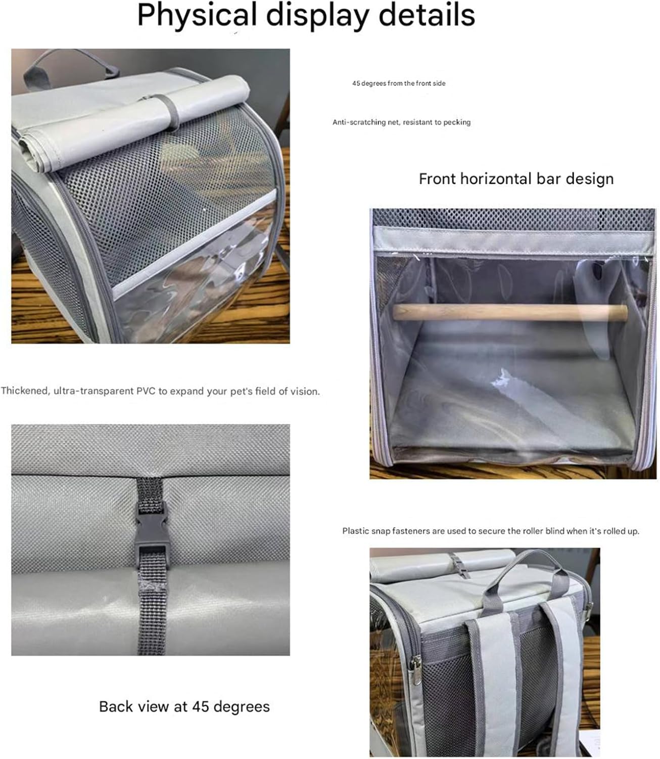 Compacts Bird Carriers Backpacks with 3 Ventilation Panel and Storage Pockets for Hiking Trip Bird Travel Backpacks