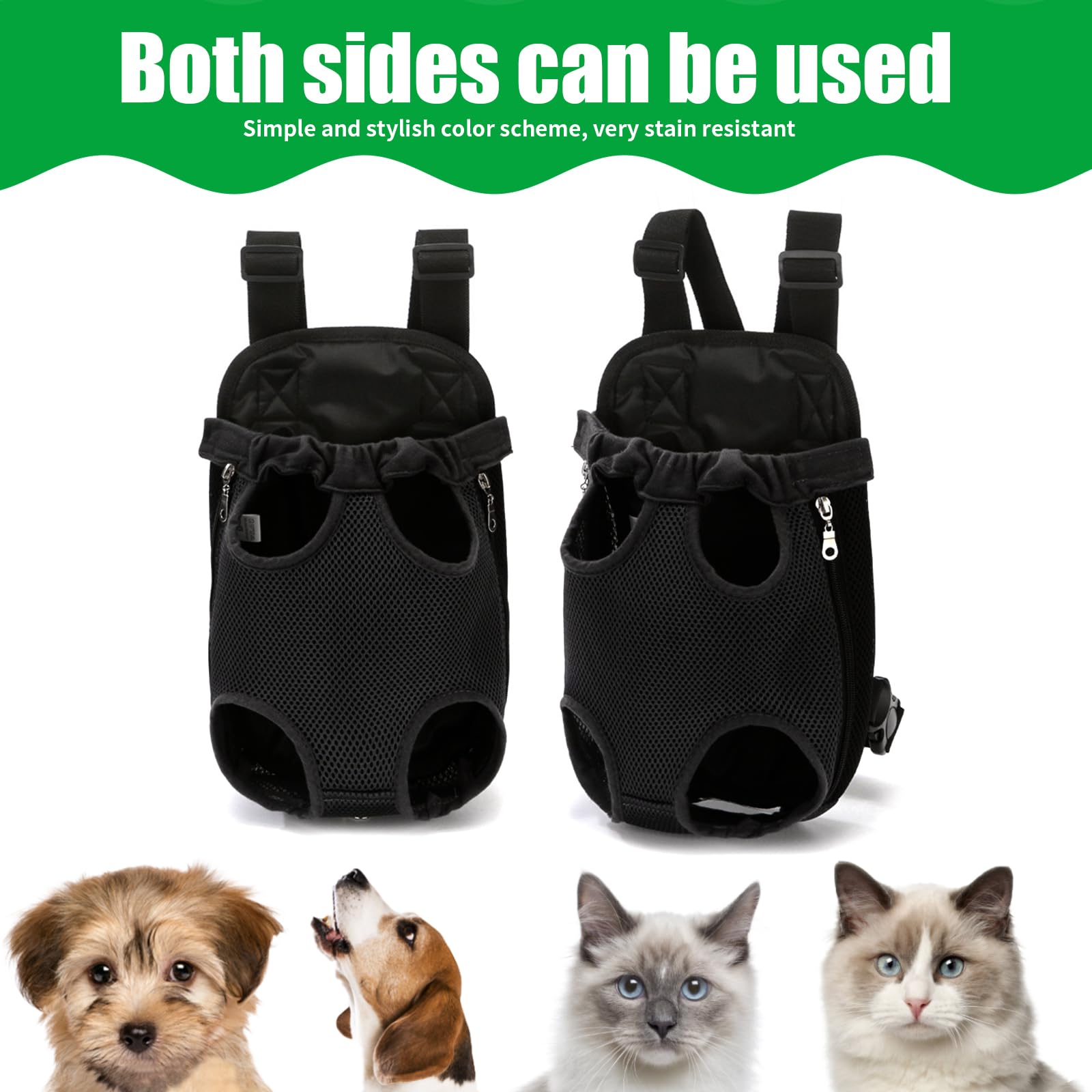 Dog Carrier Bag Dog Sling Breathable All-Round Bag Made of Canvas with Holes for Precise Attachment of Limbs Suitable for Small Pets Weighing 2.5 - Image 4